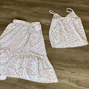 SHEIN Floral Skirt and Top Set - Multicolor